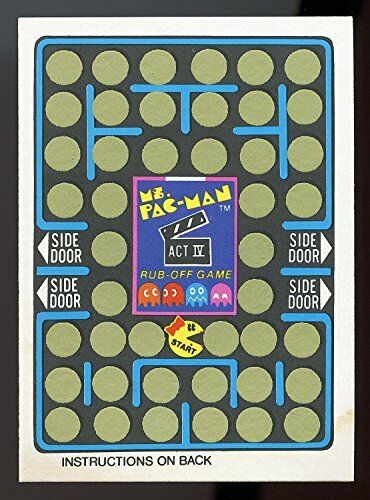 1981 Fleer Midway MS PAC-MAN Arcade Rub Off Game Card RARE ACT IV Image 1