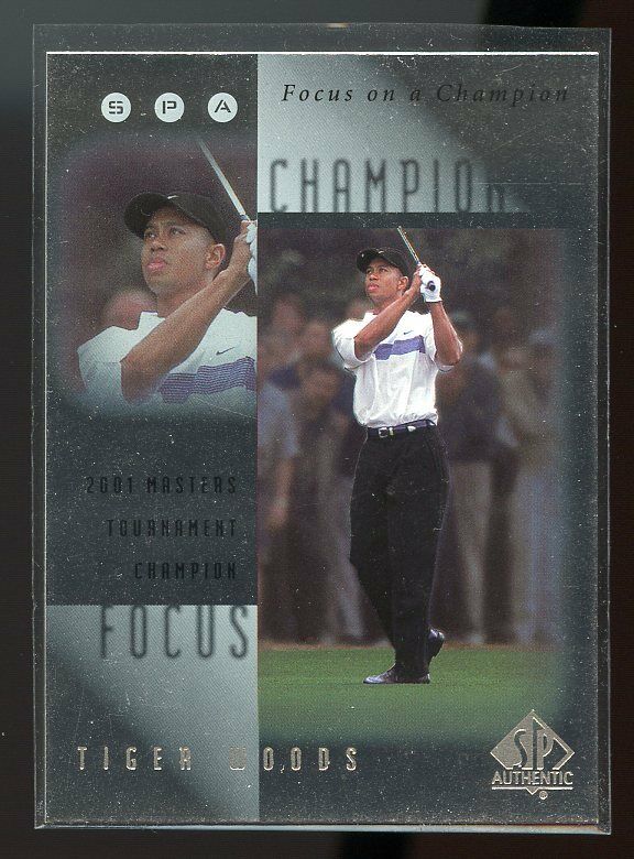 2001 Upper Deck SPA Focus on a Champion #FC4 Tiger Woods Masters Tournament Image 1