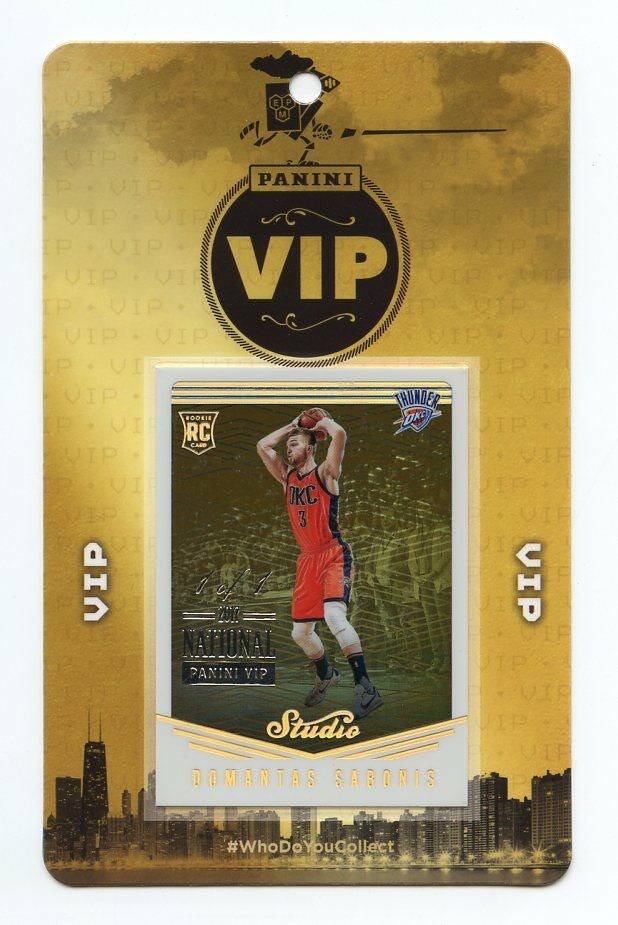 2017 Panini National VIP 1 of 1 Rookie Studio Domantas Sabonis Thunder Image 1