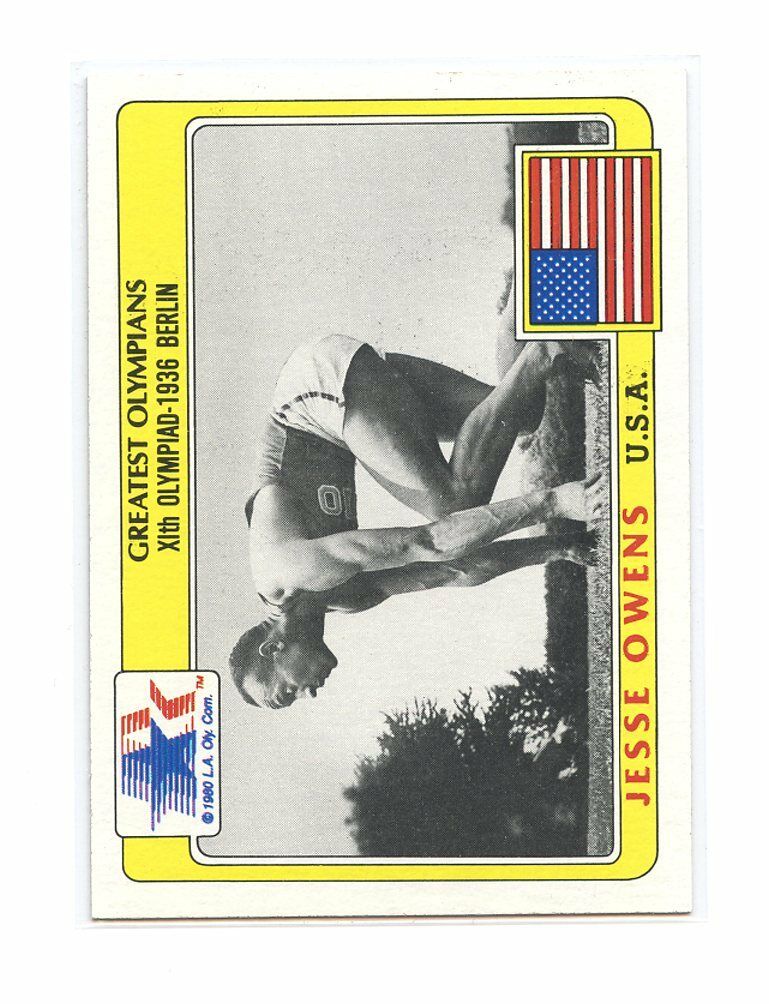 1983 Topps Greatest Olympians #49 Jesse Owens Track and Field Biography Card Image 1