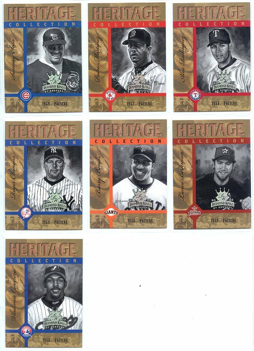 2003 Diamond Kings Heritage Collection Baseball Complete Insert Set (25) Image 5