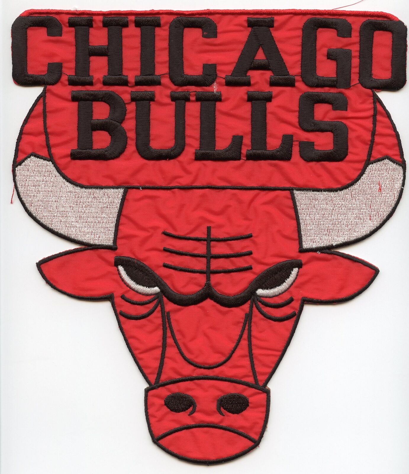 NBA CHICAGO BULLS Logo Emblem Embroidered Red Horns Iron On Patch 8" x 9" Image 1