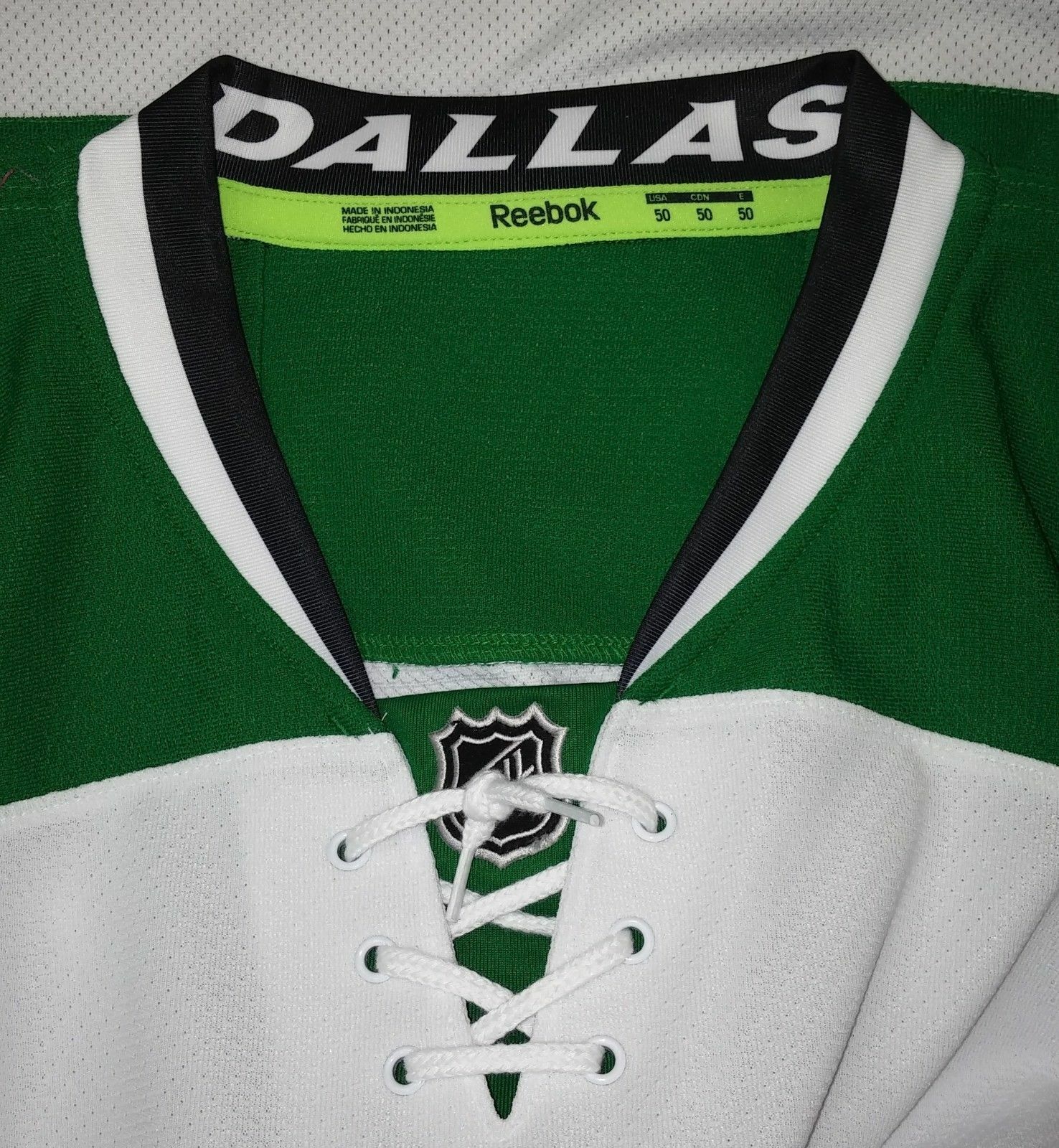 DALLAS STARS reebok NHL authentic EDGE 1.0 hockey jersey away-white size 50 NEW Image 3