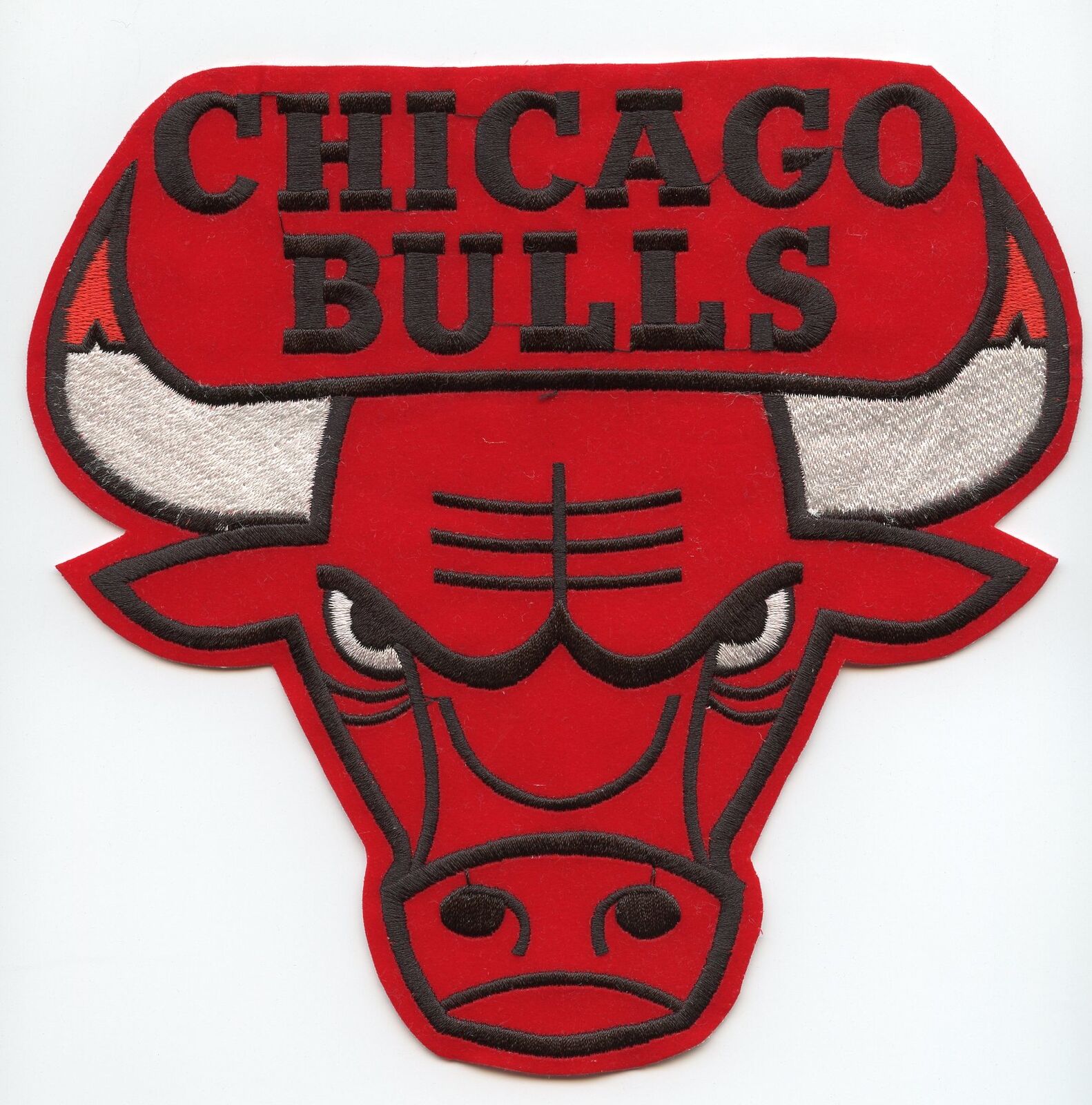 NBA CHICAGO BULLS Logo Emblem Embroidered Suede Patch 7.5" x 8" Image 1