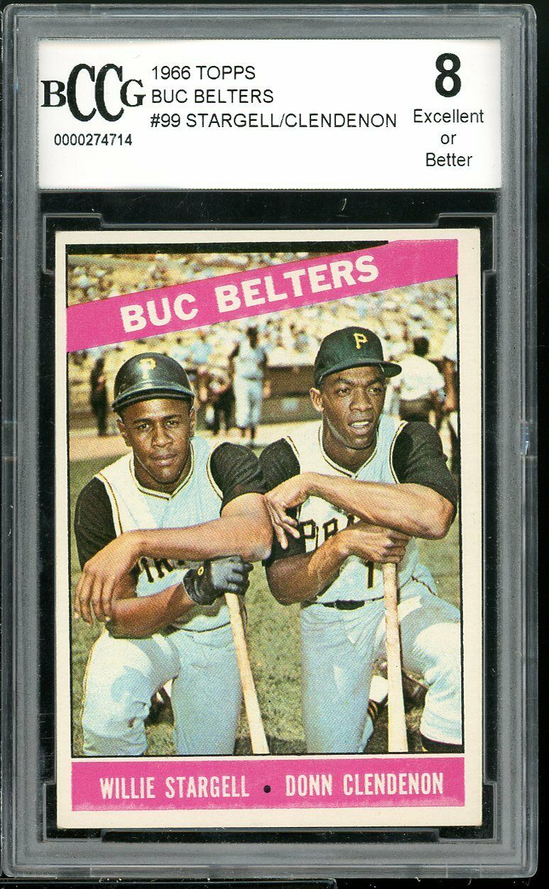 1966 Topps Buc Belters #99 Willie Stargell/Clendenon Card BGS BCCG 8 Excellent+ Image 1