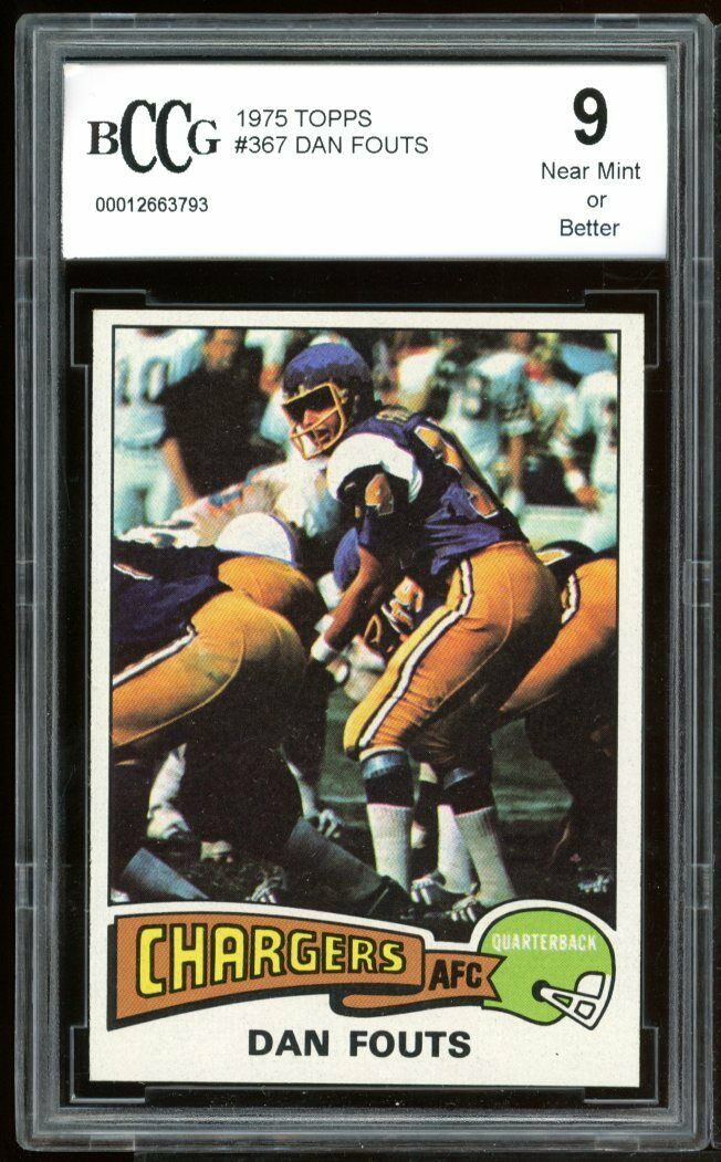 1975 Topps #367 Dan Fouts Rookie Card BGS BCCG 9 Near Mint+ Image 1